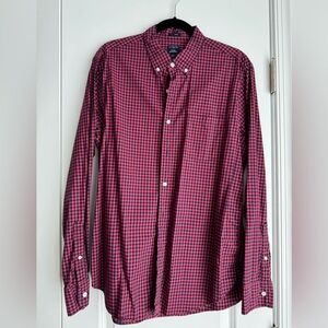 J Crew Men’s Red and Navy Dress Shirt